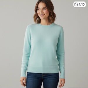 Everlane 100% Cashmere Aqua Blue Sweater XL